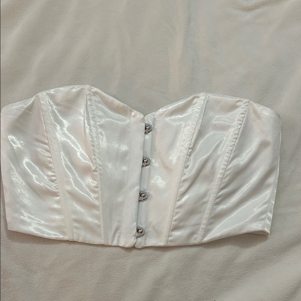 Superdown Ivory Satin Bustier XXS